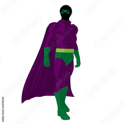 African American Super Hero Illustration Silhouette photo