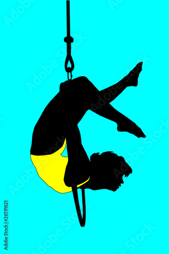 Acrobat of contemporary circus without animals