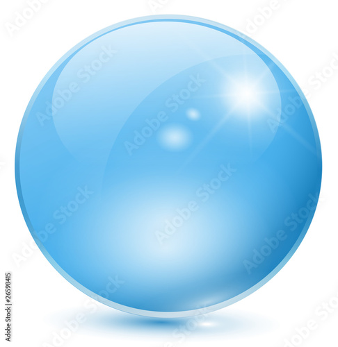 Glass sphere blue.
