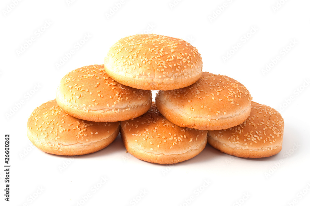 buns for hamburger, cheeseburger