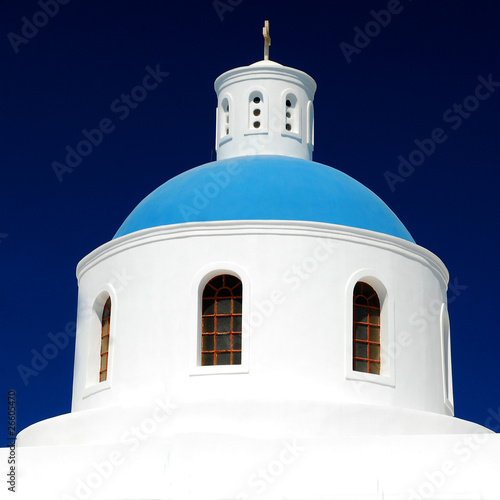 Obraz na płótnie Kościół na Santorini w salonie