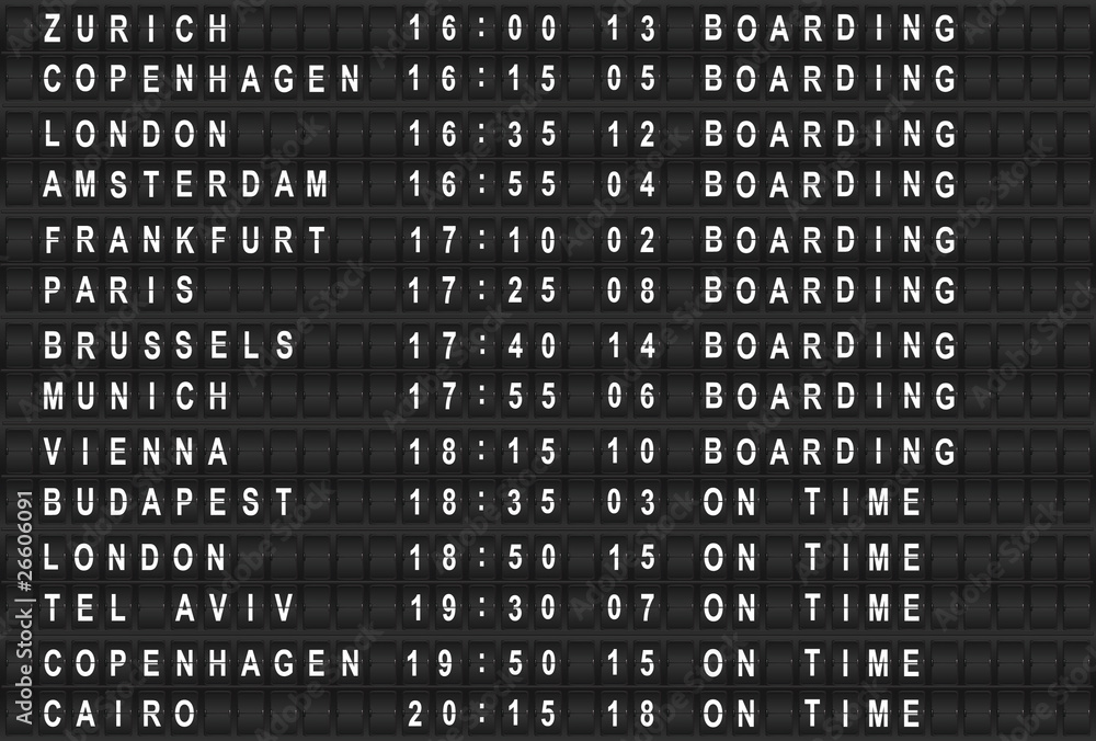 Departure board Departure board