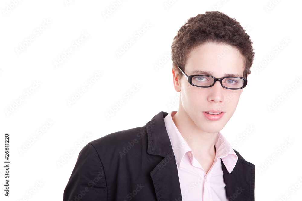 portrait of a young man with glasses portrait of a young man with glasses