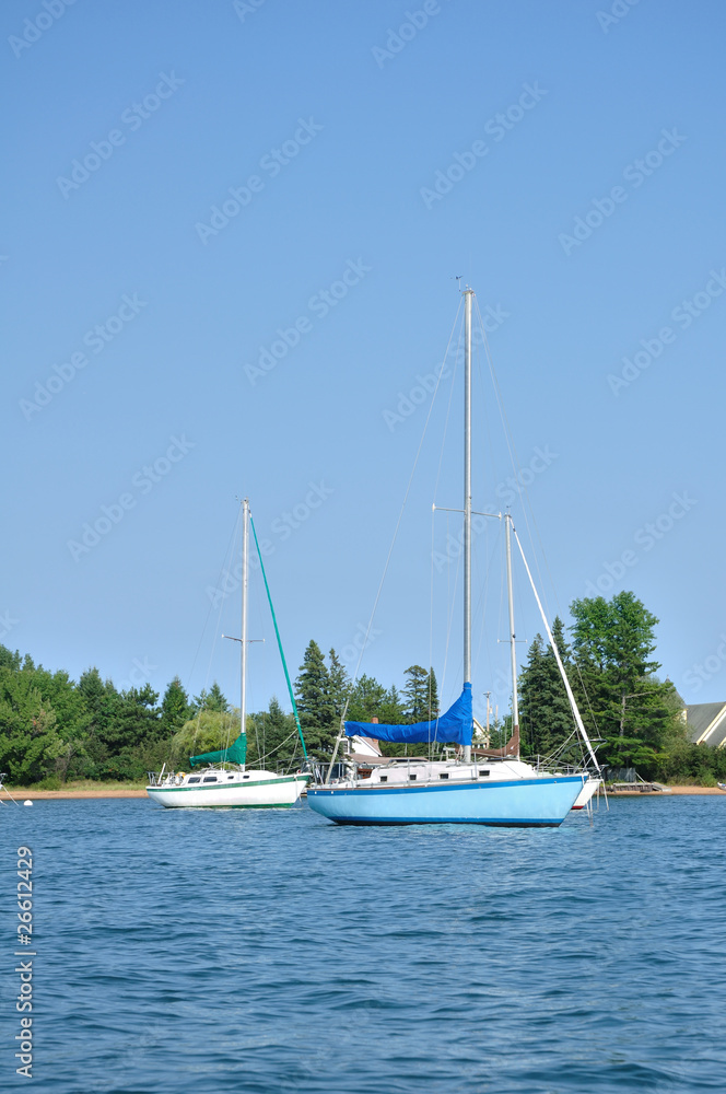 Sailboats Moored Sailboats Moored