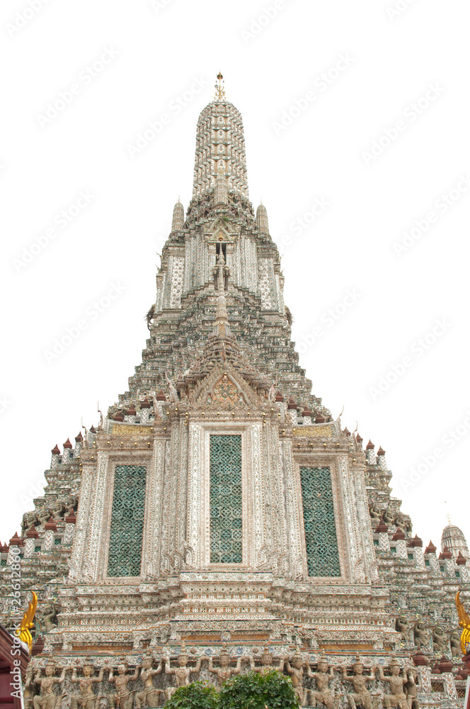 Old stupa  on isolate background, Bangkok, Thailand.