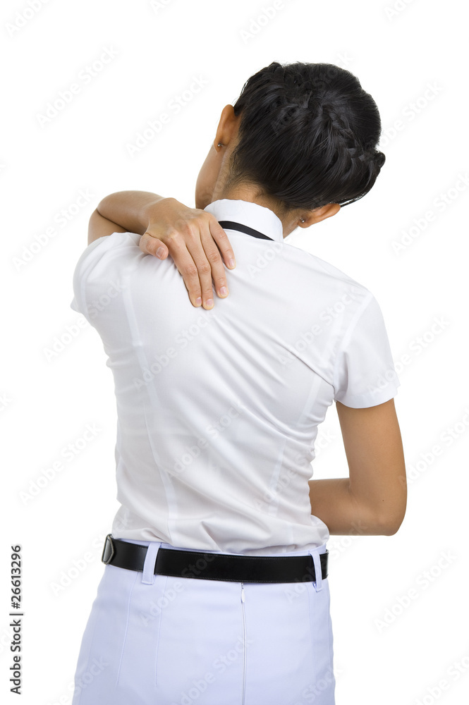 woman with neck pain