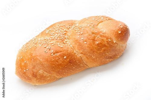 Bread loaf isolated on white background