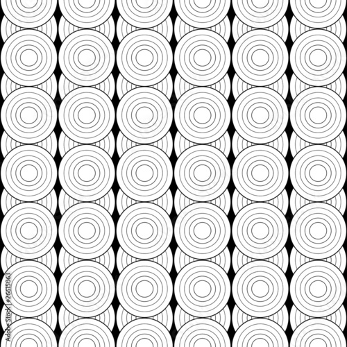 Retro black and white pattern with circles
