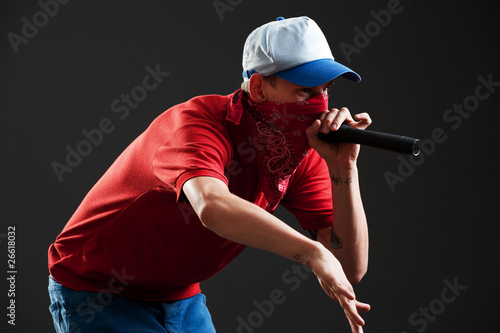 rapper with microphone