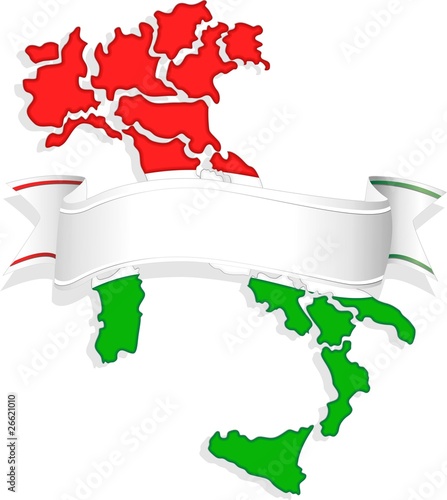 Regioni d'Italia con Banner-Italy Map-Vector