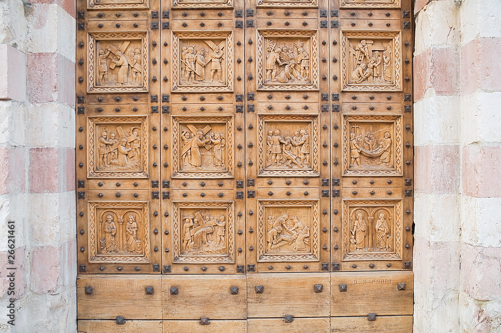 St. Croce Portal Church. Bastia Umbra. Umbria. St. Croce Portal Church. Bastia Umbra. Umbria.