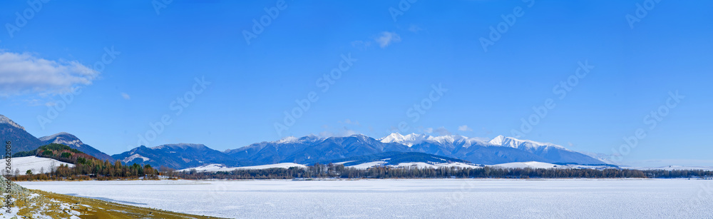 Panorama of winter lake