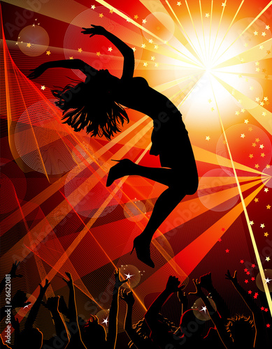 Dancing girl in the nightclub