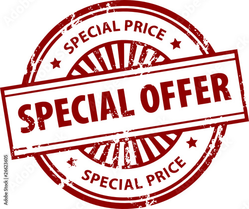 Stamp with small stars and the text special offer inside