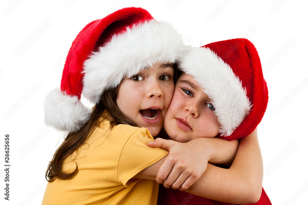 Christmas time - kids isolated on white Christmas time - kids isolated on white