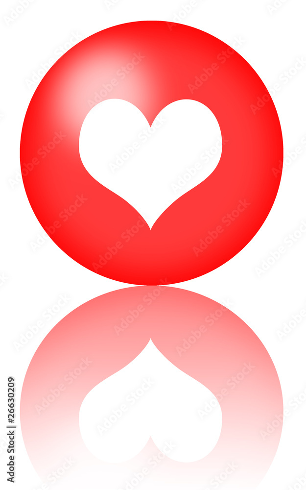 Heart red reflect Heart red reflect