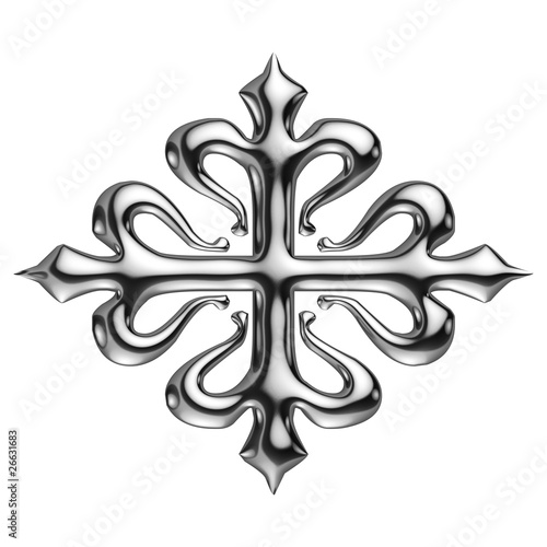 Croix Fleur-de-lysée de gueules en chrome
