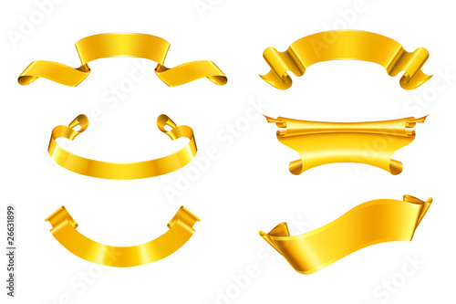 Gold ribbons, set