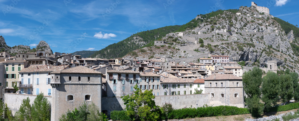 View on medieval cite of Entrevaux and citadel de Vauban