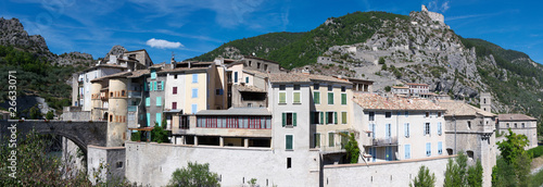 View on medieval cite of Entrevaux and citadel de Vauban