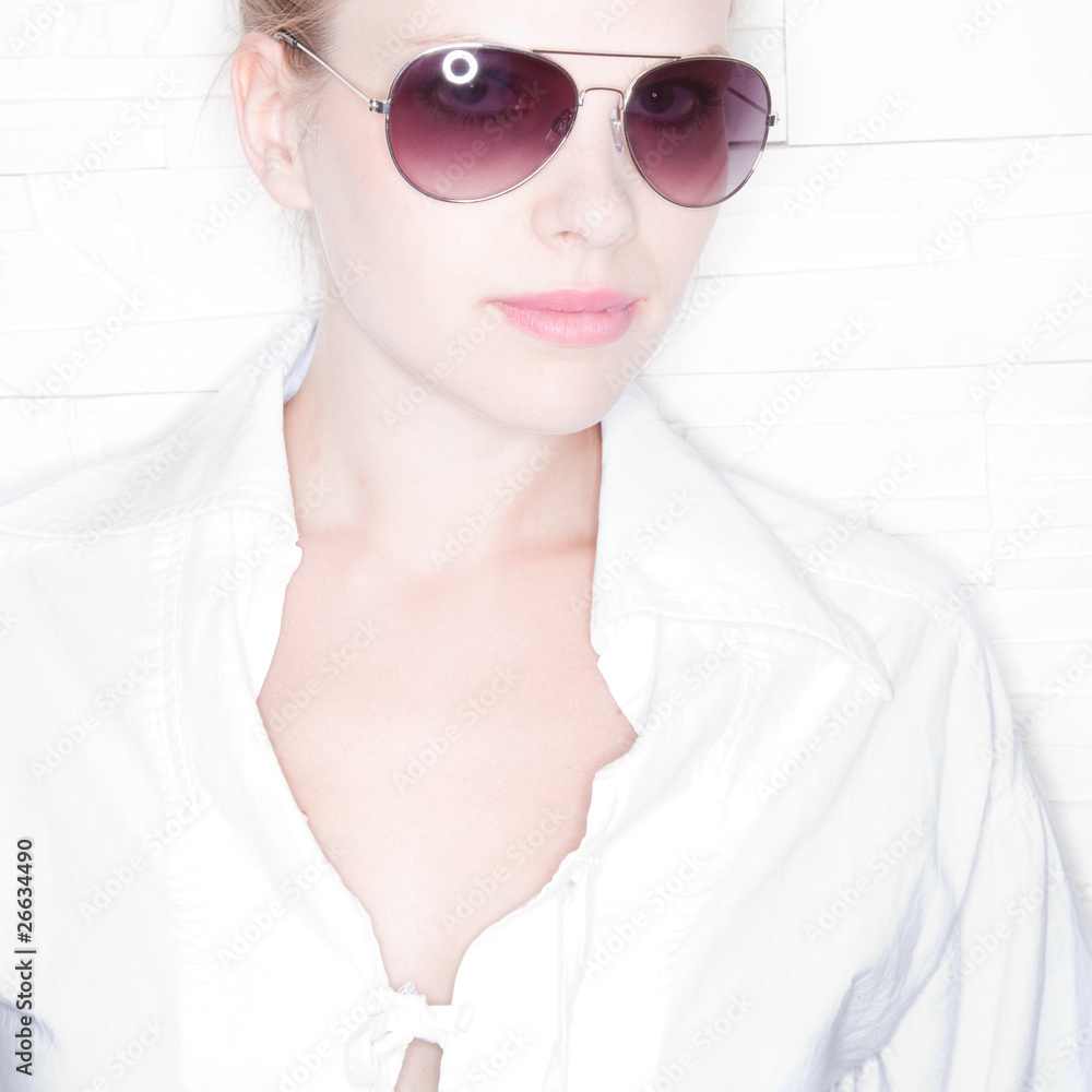 High Key Portrait of a stylish girl High Key Portrait of a stylish girl