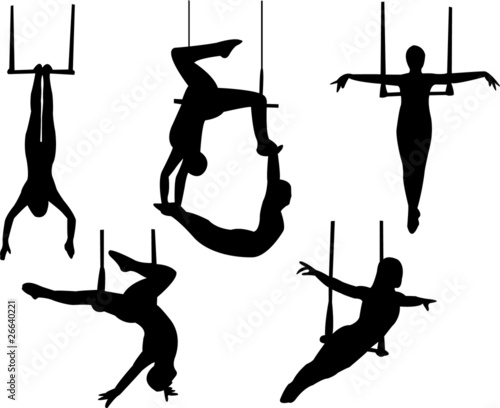 trapeze silhouette vector photo