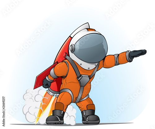astronaut on the rocket