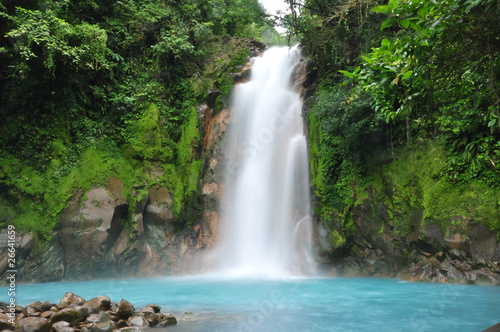 Cascada azul en Costa Rica photo