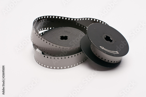 Abgewickelter Film mit Spulen
