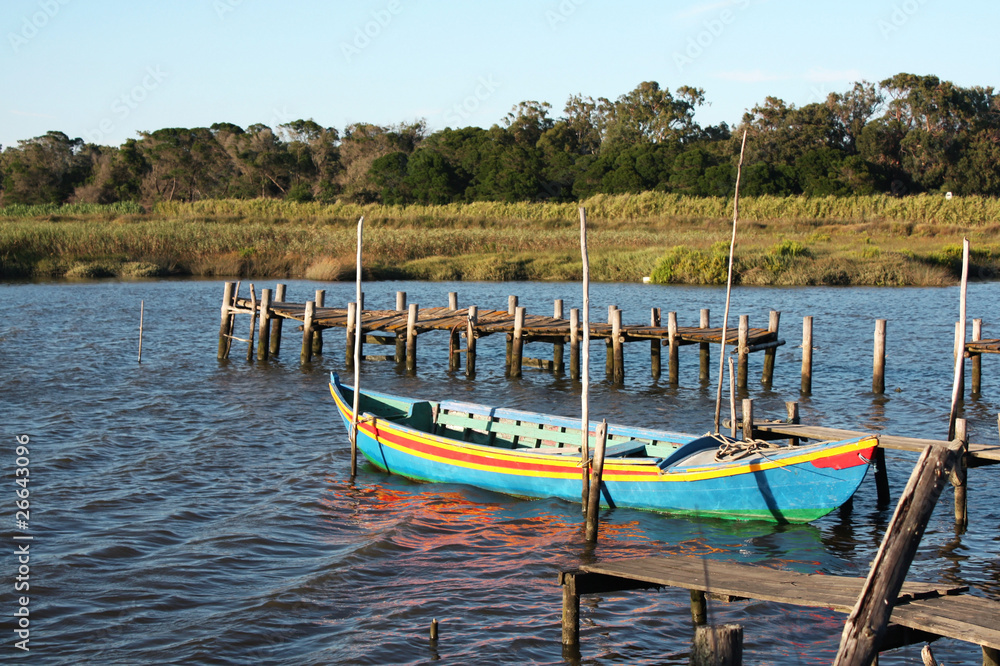 Fototapeta premium Old fishing boat in a harbor