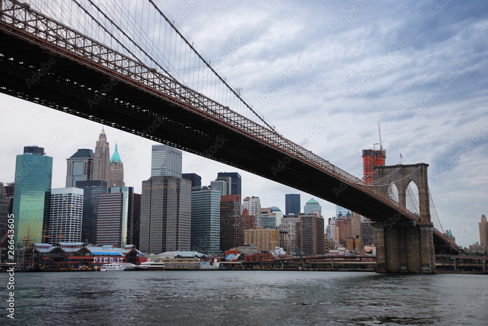 New York City skyline with Brooklyn bridge