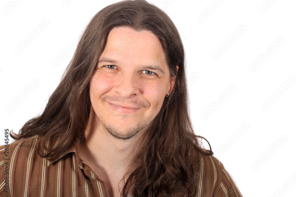 Handsome long haired man Handsome long haired man