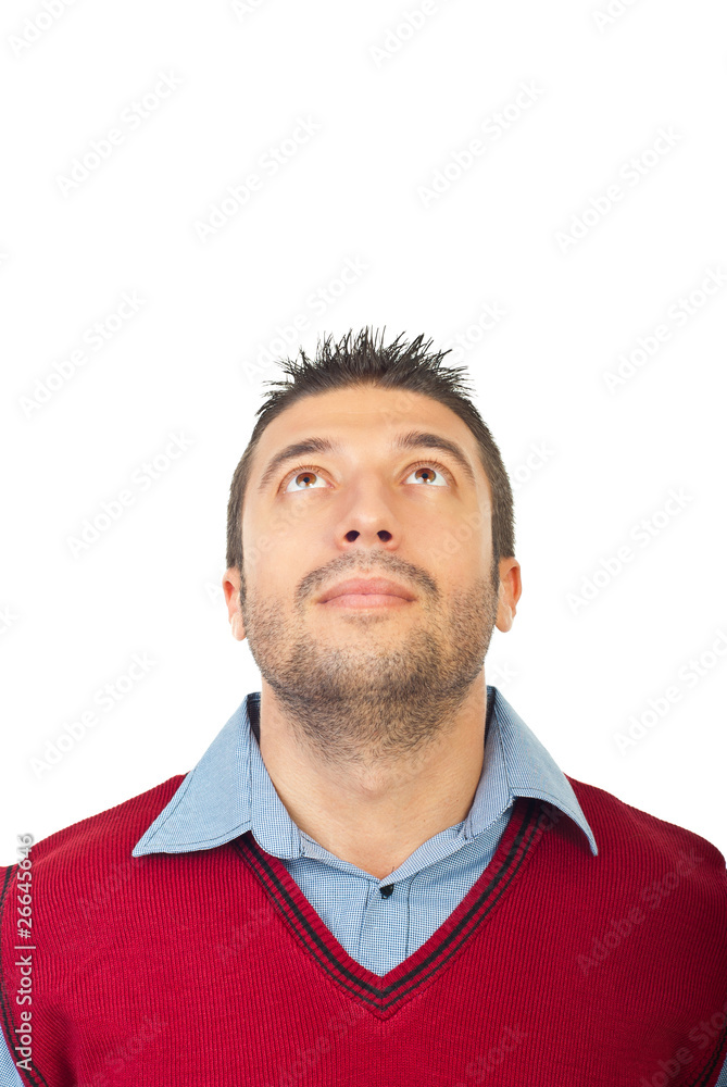 Man looking up Man looking up