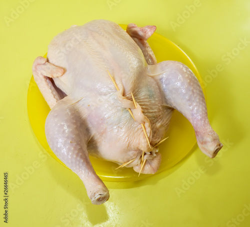 sewed   chicken by toothpicks photo