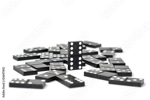 Dominoes over white