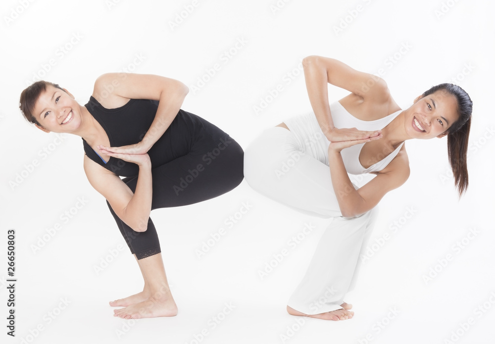 Asian Yoga Training Master on white background