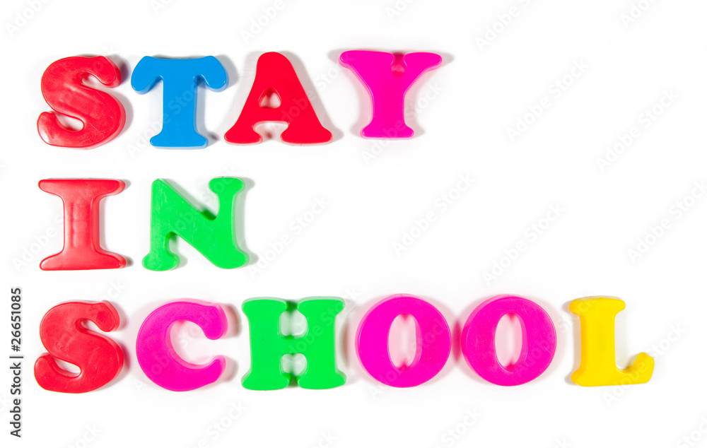 stay in school written in fridge magnets stay in school written in fridge magnets