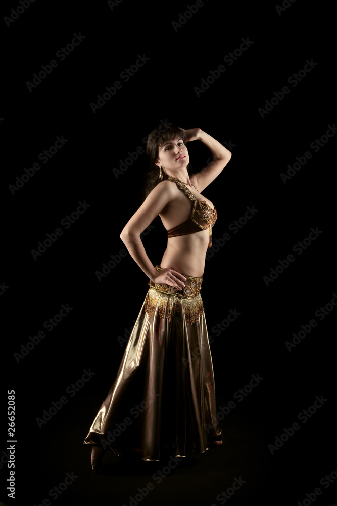 beautiful arabic woman dance in bronze dress beautiful arabic woman dance in bronze dress