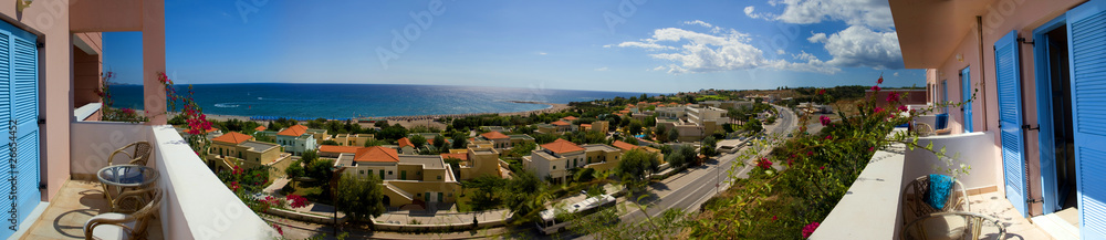 Views of the Mediterranean sea and the Kiotari village
