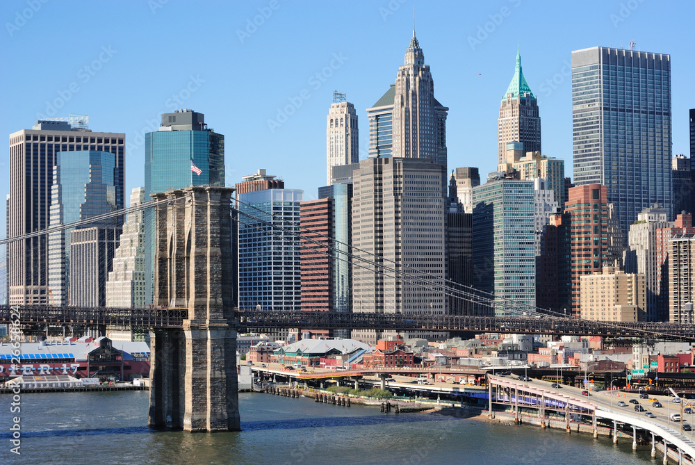 Obraz premium Brooklyn Bridge i Manhattan