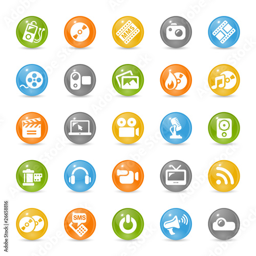 Shiny  Web Buttons in various color  -  Media