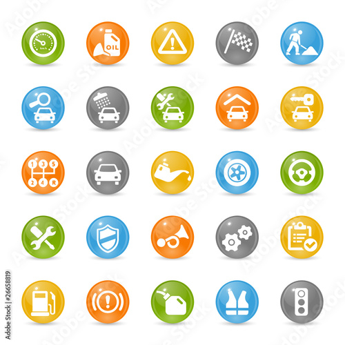 Shiny  Buttons in various color -  Car & Workshop