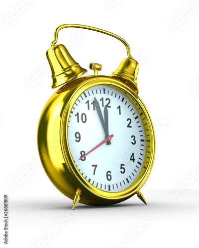 Alarm clock on white backgr...