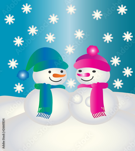 Schneemann und Schneefrau