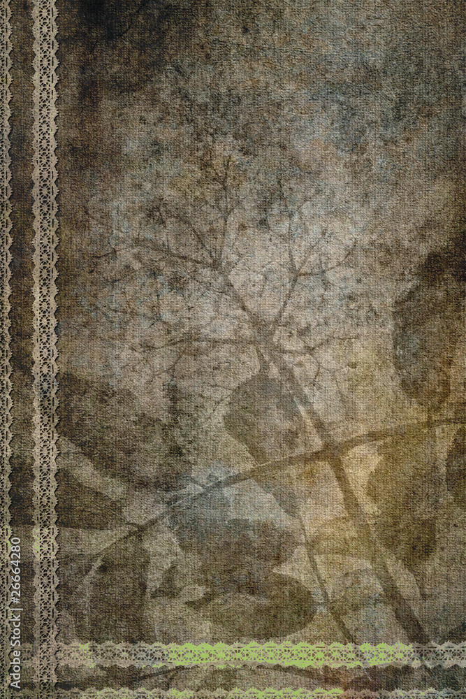 Naklejka premium Ancient grunge background with floral element