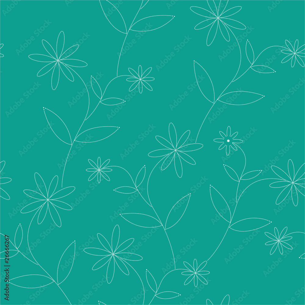 seamless dotty flowers vector wallpaper