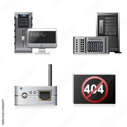 connections and new technologies vector icon set