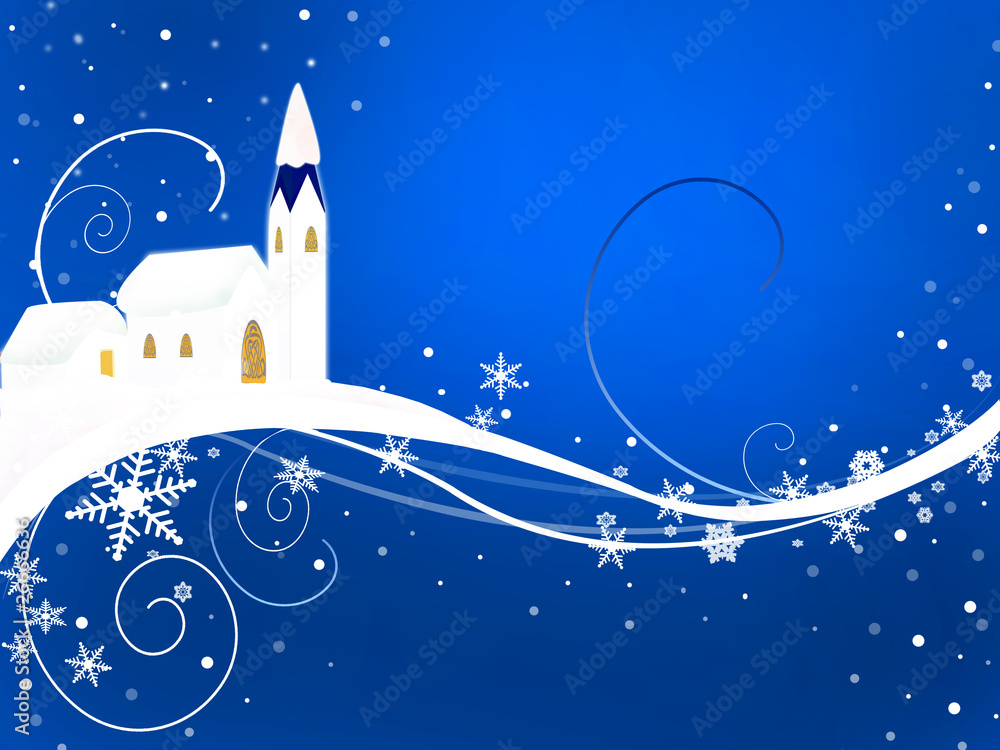 Naklejka premium Christmas Illustration blue