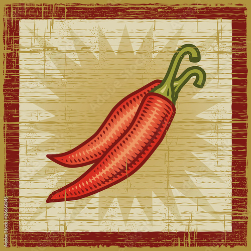 Retro chili pepper