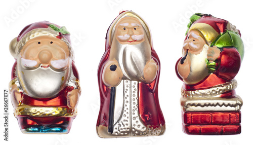 Vintage Santa Holiday Ornaments photo